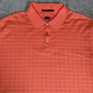 Tiger Woods Nike Polo Shirt Men's XL Orange‎ Fit-Dry Short Sleeve Golf Preppy